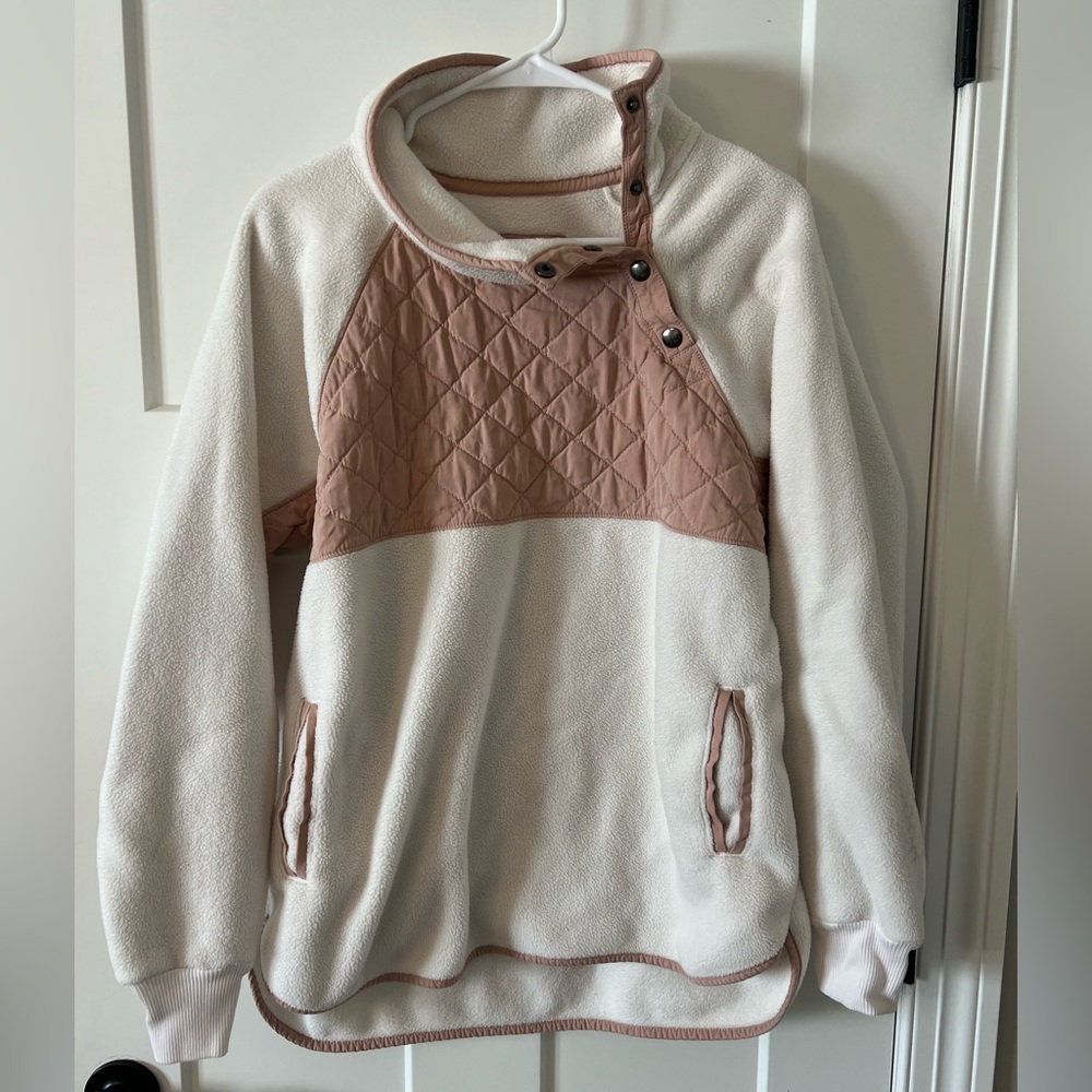 Abercrombie Asymmetrical Snap-Up Fleece L